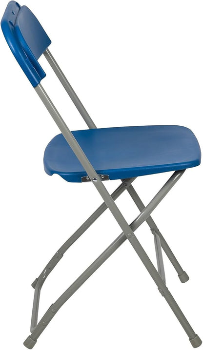 Flash Furniture Hercules Series Plastic Folding Chair - Blue - 650LB Weight Capacity Comfortable Event Chair - Lightweight Folding Chair