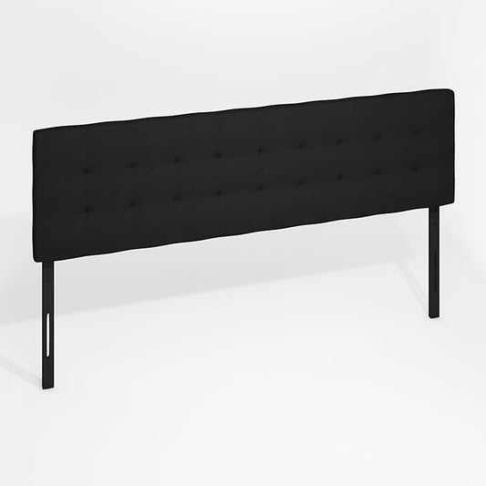 Furinno Roanne Headboard King Size, Tufted Upholstered Wooden Headboard, Bed Frame Mount Head Board, Easy Assembly, for Bedroom, Dorm, Plain Black