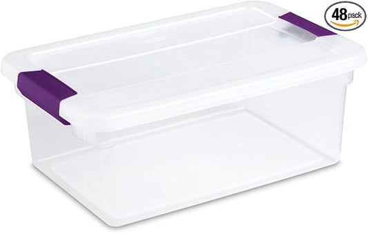 Sterilite 48-Pack 15 Quart ClearView Latch Box, Stackable Organizer Bins with Latching Lids - Clear Plastic Organization Containers for Closet, Bedroom, Shelving Units and Everyday Home Storage