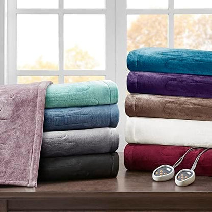 Beautyrest Heated Electric Blanket for Cold Weather, Fast Heating Heated Blanket, Auto Shut Off, Virtually Zero EMF, Multi Heat Setting, UL Certified, Black Full (84 inx80 in)