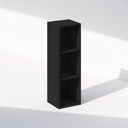 Furinno Reed 3-Tier Closet Organizers and Storage, Closet Organizer, Open Shelf Closet Storage, for Wardrobe, Bedroom, Living Room, 10-Inch Width, Blackwood