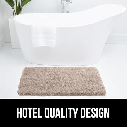 GORILLA GRIP Bathroom Rugs, 36x24, Ultra Soft Absorbent Mat, Thick Plush Bath Rug, Machine Washable, Microfiber Quick Dry, Mats for Shower, Bathtub and Floor, Home Decor Accessories, Beige