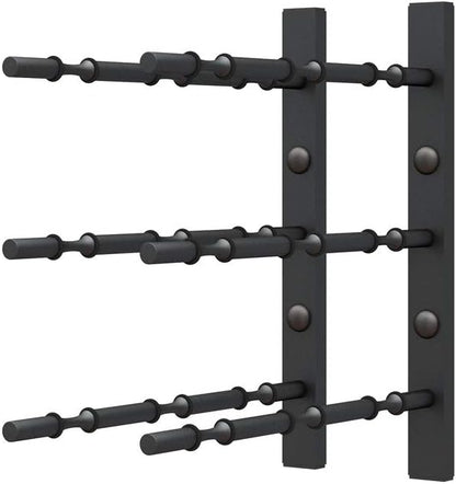 Ultra Wine Racks Wall Mounted Label-Out Wine Racks (1 Foot 3 Deep, Matte Black, 9 Wine Bottles) - Modern Metal Wine Storage, Modular Design for Home Bar, Kitchen, Dining Rooms, & Wine Cellars