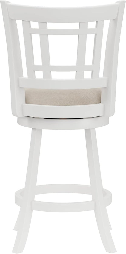 Hillsdale Fairfox 24.5" Wood Swivel Counter Height Stool, White