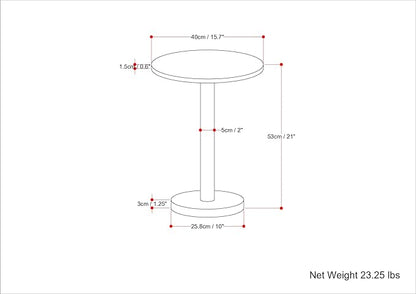 SIMPLIHOME Evans Side Table - 16 inch Wide Modern Metal Frame with White Marble Top in C-Shape Design, Contemporary Slide-Under Accent Stand or End Table for Living Room, Bedroom, or Office