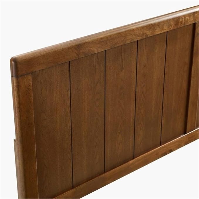 Pemberly Row Queen Modern Rubberwood and MDF Headboard in Walnut