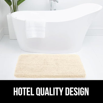 GORILLA GRIP Bathroom Rugs, Ultra Soft Absorbent Mat, Thick Plush Bath Rug, Machine Washable, Microfiber Quick Dry, Mats for Shower, Bathtub and Floor, Home Decor Accessories, 24x17, Ivory