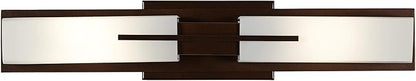 Possini Euro Design Midtown Modern Wall Light Bronze Metal Hardwired 23 1/2" 2-Light Fixture White Glass Shade for Bedroom Bedside Bathroom Vanity Living Room Hallway Dining House Home Kitchen