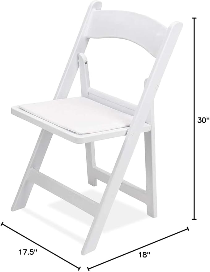 EventStable Titan PRO Resin Folding Chair - White Indoor Outdoor Lightweight Padded Folding Chair for Weddings Parties Events - 100 Pack