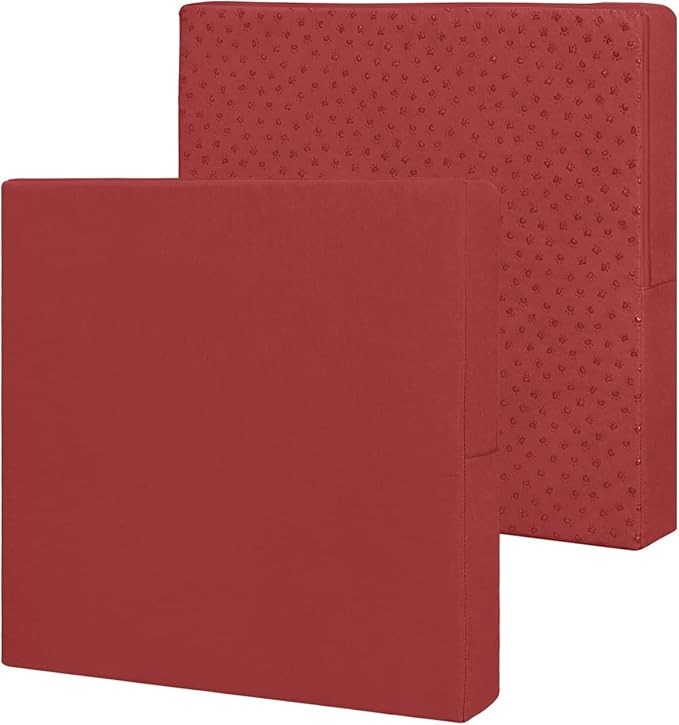 Easy-Going Waterproof Patio Cushion Covers 22x20x4 inch 2 Pack Replacement Non-Slip Outdoor Seat Cushion Slipcover with Zipper. Red