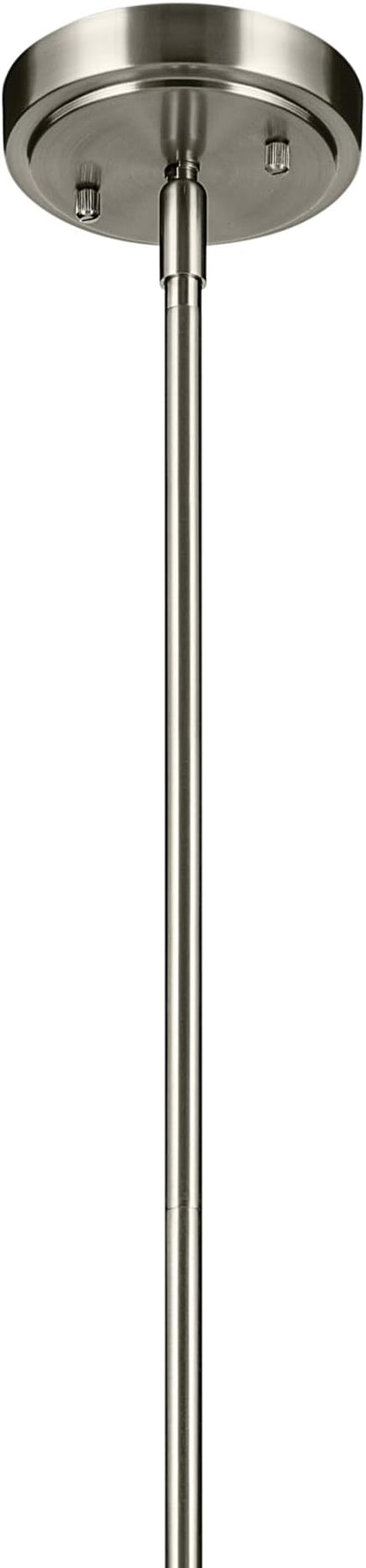 Kichler Everly 15.25" Kitchen Bell Pendant in Brushed Nickel, 1-Light Clear Seeded Glass Pendant Light, (15.25" H x 10.5" W), 42141NICS