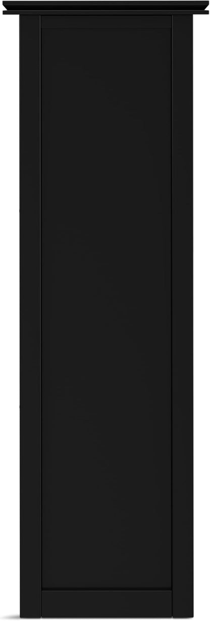 SIMPLIHOME Artisan Bookcase - 45 inch Tall 9-Cube Solid Wood Cube Organizer in Black, Transitional Storage Bookcase for Living Room, Study Room or Office with Fixed Shelves and Tapered Legs