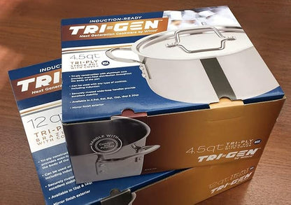 WINCO Tri-Ply Stock Pot, 8-quart, Silver