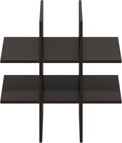 Furinno Cubicle Cube Insert, 9-Compartment Cube Organizer, Shelf Dividers, Fits into Furinno Extra Thick Cubes, for Organizers and Storage, Black Oak (Does not fit IKEA Kallax Shelving)