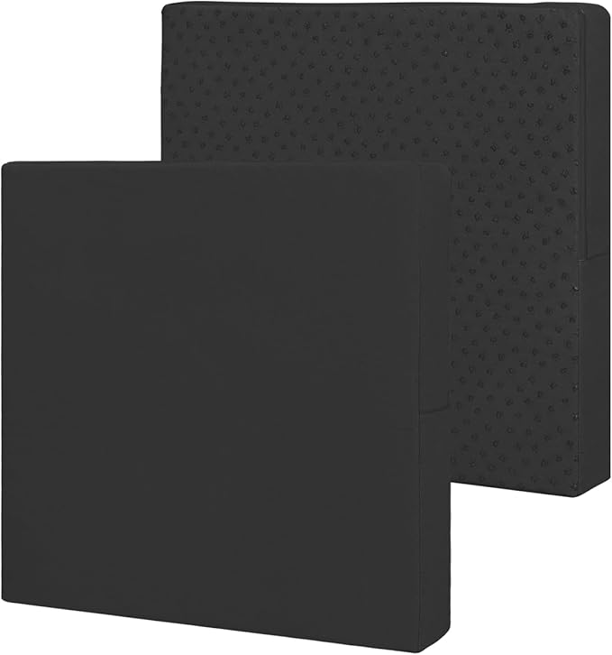 Easy-Going Waterproof Patio Cushion Covers ONLY Cover 22x22x4 inch 2 Pack Replacement Non-Slip Outdoor Seat Cushion Slipcover with Zipper. Black