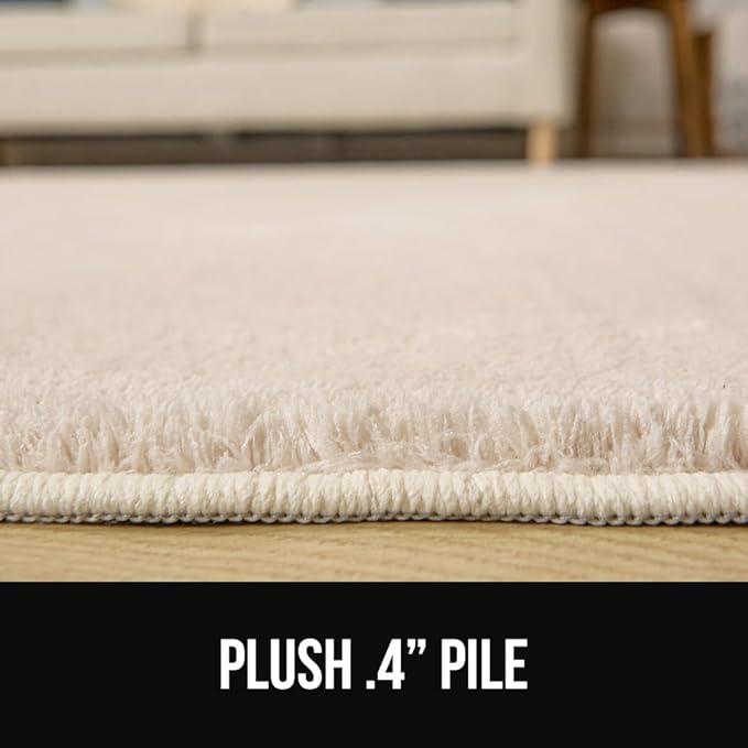 GORILLA GRIP Slip Resistant Soft Washable Stain Resistant Area Rug, Plush Thick Carpet for Nursery, Bedroom, Living Room, Non-Shedding Floor Rugs, Kid and Pet Friendly, Baby Home Decor, 2x3, Ivory
