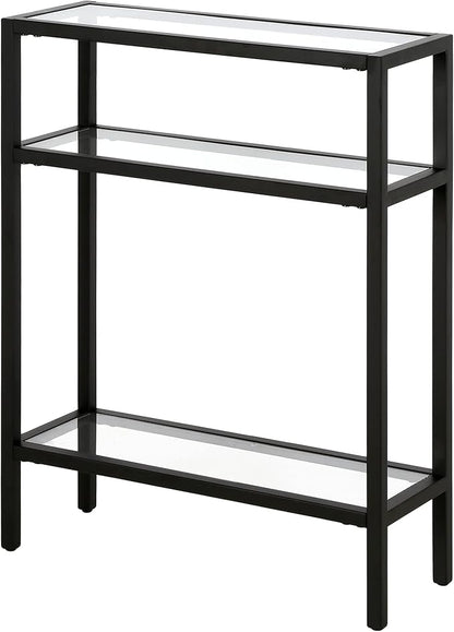 Henn&Hart 22" Wide Rectangular Console Table in Blackened Bronze, Entryway Table, Accent Table for Living Room, Hallway