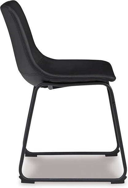 Signature Design by Ashley Centiar Mid Century Dining Room Bucket Chair, 2 Count, Black
