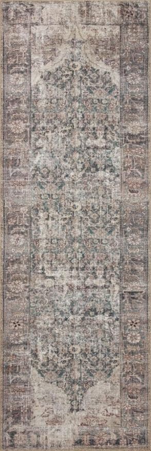Loloi Amber Lewis Georgie Collection GER-08 Lagoon/Beige 3'-0" x 10'-0", .19" Pile Height, Runner Rug