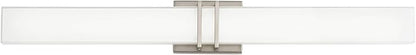 Possini Euro Design Exeter Modern Wall Mount Light LED Brushed Nickel Silver Metal 36" Wide Vanity Bar Fixture Rectangular Silk Screened Glass Shade Decor for Bathroom Over Mirror House Home