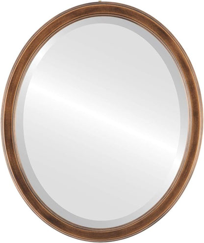 OVALCREST Oval Beveled Wall Mirror for Home Decor - Toronto Style - Sunset Gold - 26" x 22"
