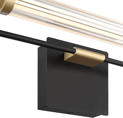 Possini Euro Design Nikola Modern Industrial Vintage Wall Light Bar Matte Black Hardwire 23 1/2" Fixture for Bedroom Bathroom Bedside Vanity House Living Room Home Mirror Hallway Dining Kitchen
