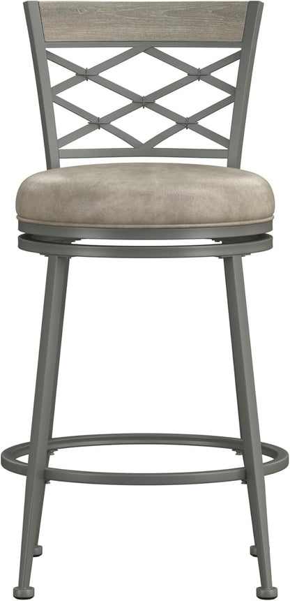 Hillsdale Hutchinson Swivel Counter Height Stool, Pewter