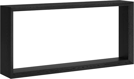 Henn&Hart 64'' Wooden Rectangular Console Table Entryway Table, Sofa Table with Wooden Shelf for Entryway, Living Room, Couch, Hallway, or Office, Black Grain