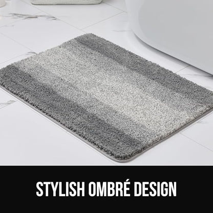 GORILLA GRIP Ultra Soft Plush Bathroom Rugs with Textured Rubber Backing, 34 x 24 Absorbent Quick Dry Bath Mat, Machine Washable Shower Mats, Home Décor Accessories Bathmat Rug Essentials, Sage
