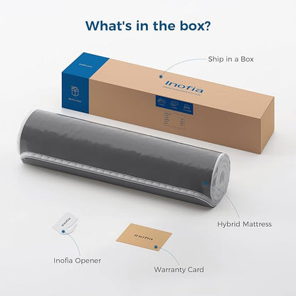 Inofia Full Size Mattress, 14 inch Hybrid Full Mattress in A Box,Ultra Comfort Memory Foam Layer, Medium Feels, Cooling Breathable Cover,Low Motion Transfer Supports for Any Sleep Position