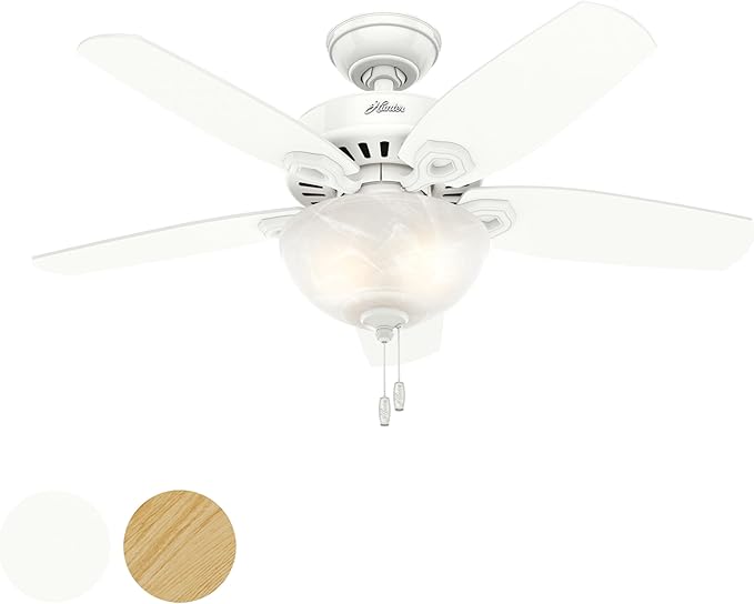 Hunter Fan 42 inch Small Room Ceiling Fan in Snow White with Bowl Light Kit (Renewed) (Snow White)