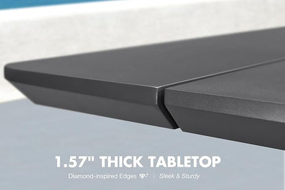 PURPLE LEAF Patio Furniture Set with 2 Person Lounge Chair 7 Pieces Outdoor Conversation Sets PP Rope Patio Sofa with Cushions and Table Deep Seating Furniture for Porch Lawn Backyard Gray