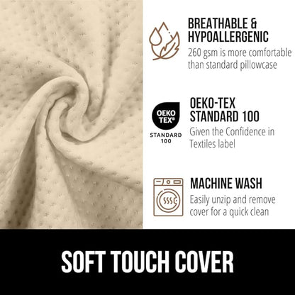 GORILLA GRIP Patent Pending Bed Wedge Pillow Headboard Gap Filler, US Designed, Comfortable Supportive High Density Foam Pillows, Stay in Place Gripping Dots, Wedges Between Mattress, Twin/XL Cream