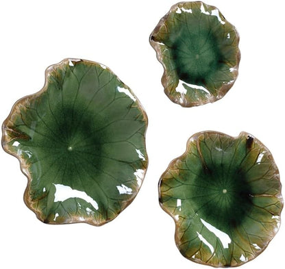 Uttermost Abella Forest Green Ceramic 3-Piece Wall Art Set