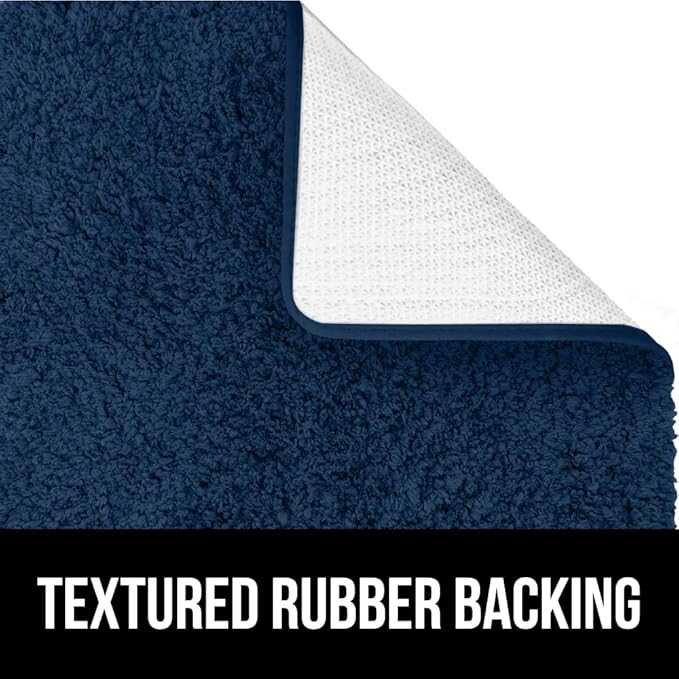 GORILLA GRIP Bathroom Rugs, 36x24, Ultra Soft Absorbent Mat, Thick Plush Bath Rug, Machine Washable, Microfiber Quick Dry, Mats for Shower, Bathtub and Floor, Home Decor Accessories, Navy Blue
