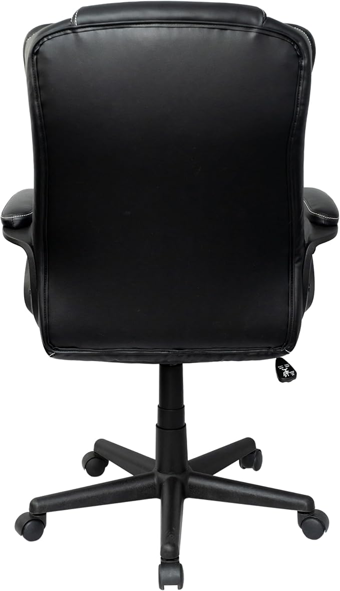 Techni Mobili Ergonomic Executive Office Chair, High Back, Adjustable Height, Lumbar Support, Diamond-Stitched Padding, Swivel Desk Chair with Armrests & Tilt Recline for Home Office or Work (Black)