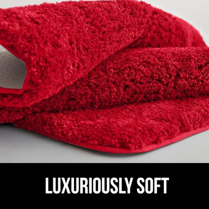 GORILLA GRIP Bathroom Rugs, 30x20, Ultra Soft Absorbent Mat, Thick Plush Bath Rug, Machine Washable, Microfiber Quick Dry, Mats for Shower, Bathtub and Floor, Home Decor Accessories, Red