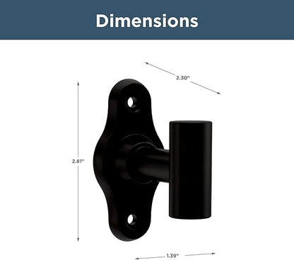 FRANKLIN BRASS Calloway (1-Pack) Towel Hooks Matte Black Single Bathroom Hooks Wall Mounted for Robes & Towels Hand Towel Hook Holder Kitchen, Bathroom Accessories CLWY35-MB