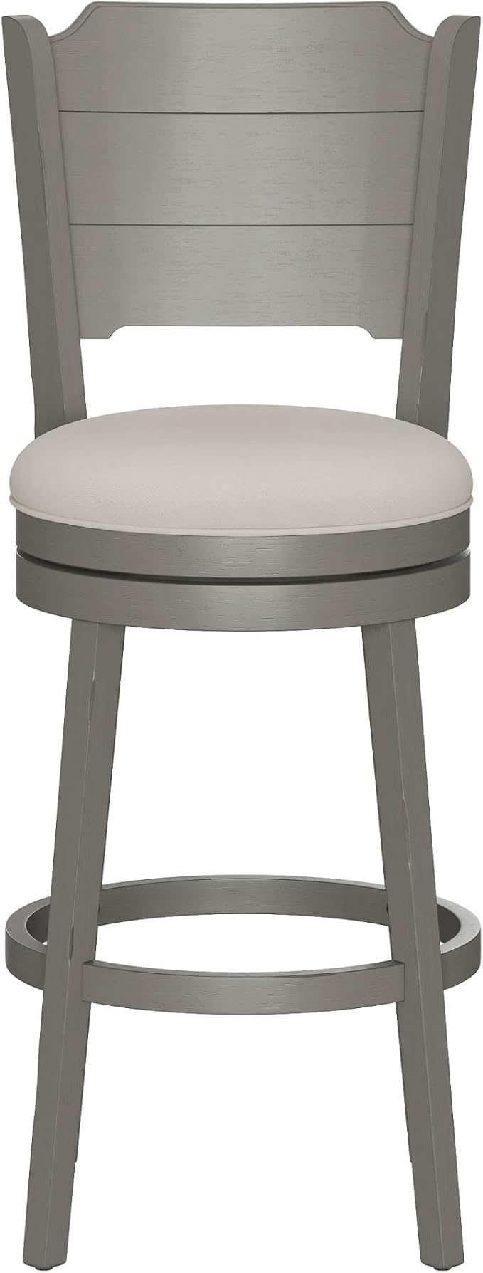 Hillsdale Clarion Wood Swivel Bar Height Stool, Distressed Gray