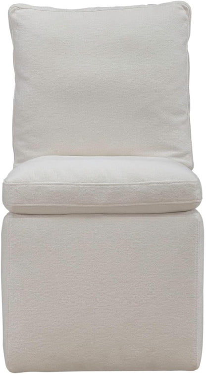 Liberty Furniture Accent Dining Chair with Castors - Squared Back - Ivory Upholstry