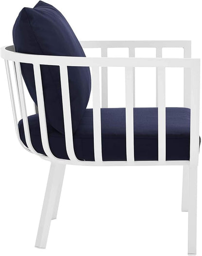 Modway Riverside Outdoor Furniture, 4-Piece Set, White Navy