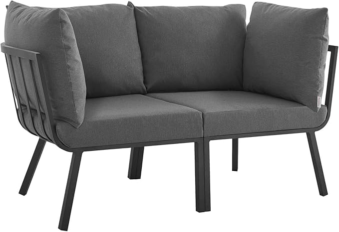 Modway Riverside Outdoor Furniture, 2-Piece Set, Gray Charcoal