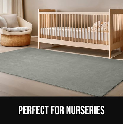 GORILLA GRIP Slip Resistant Soft Washable Stain Resistant Area Rug, Plush Thick Carpet for Nursery, Bedroom, Living Room, Non-Shedding Floor Rugs, Kid and Pet Friendly, Baby Home Decor, 2x3, Gray