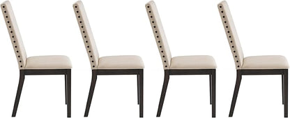 Crosley Furniture Hayden Modern Farmhouse Upholstered Wood Dining Chairs Set of 4, Kitchen Chair, Slate/Crème