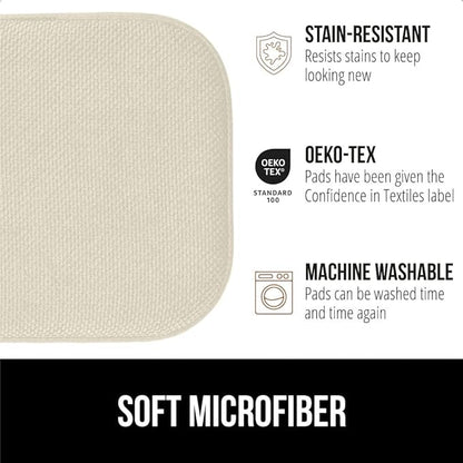 GORILLA GRIP Chair Cushions, Set of 8, 16x16, Memory Foam Pads for Dining Room, Kitchen Table, Office Desk, Rocking Chairs, Stay in Place Backing, Comfortable Microfiber Seat Cover Pad Cushion, Cream