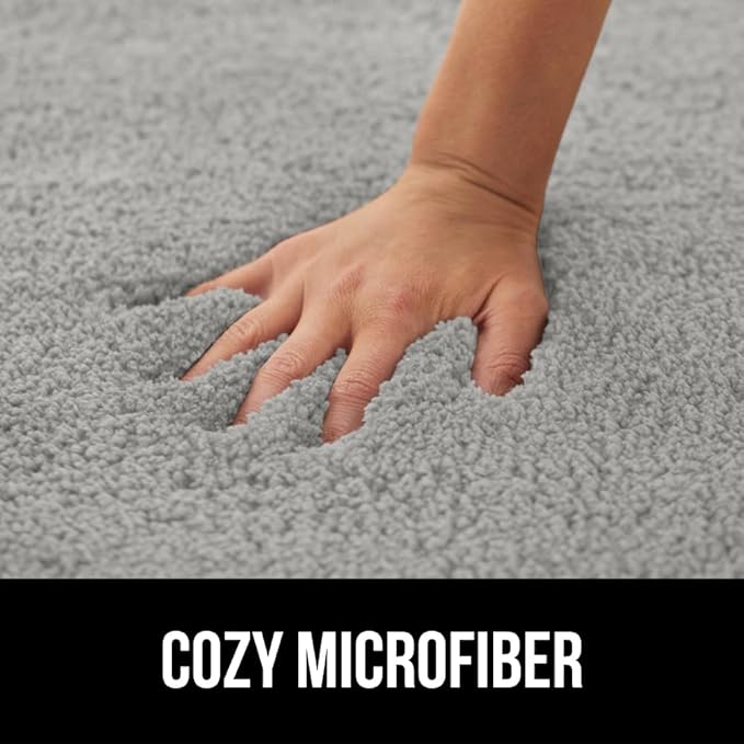 GORILLA GRIP Bathroom Rugs, Ultra Soft Absorbent Mat, Thick Plush Bath Rug, Machine Washable, Microfiber Quick Dry, Mats for Shower, Bathtub and Floor, Home Decor Accessories, 24x17, Light Gray