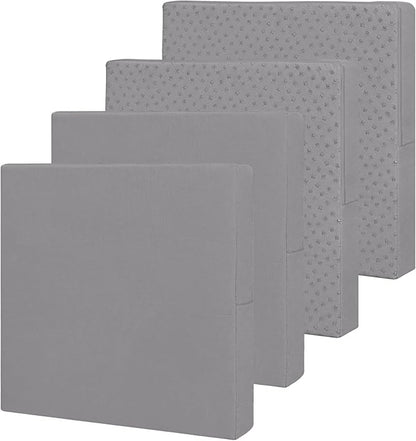 Easy-Going Waterproof Patio Cushion Covers 24x24x4 inch 4 Pack Replacement Non-Slip Outdoor Seat Cushion Slipcover with Zipper. Gray