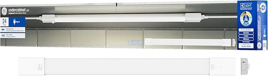 GE LED HD+ Undercabinet Light Fixture, Linkable Integrated Slim Profile Fixture for Kitchens, High Definition Light in 5 Color Temperatures, Plug-in, 24in (1 Pack)