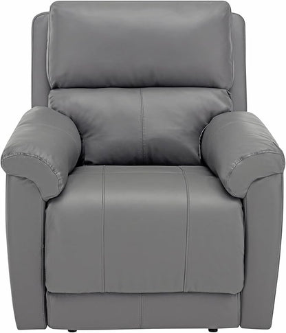 MINCETA Recliner Chairs,Modern 5" Wall Hugger Nursery Recliner with Overstuffed Arm and Back for Living Room,Set of 2,PU Leather in Gray