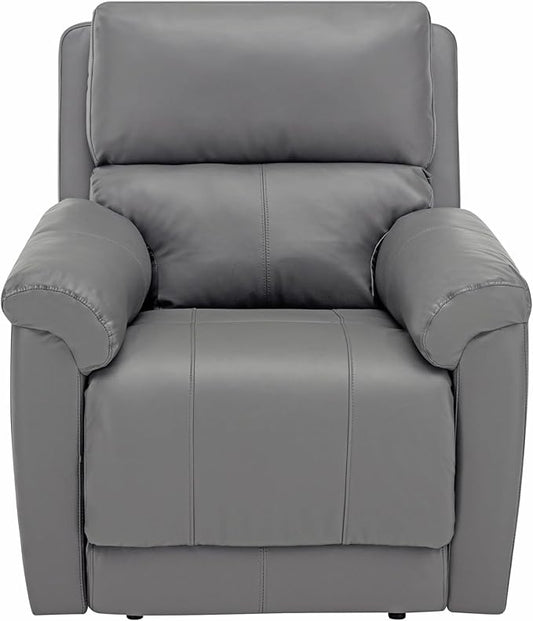 MINCETA Recliner Chairs,Modern 5" Wall Hugger Nursery Recliner with Overstuffed Arm and Back for Living Room,Set of 2,PU Leather in Gray